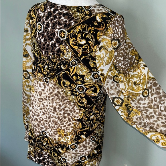 Alfani Baroque Print Top with Leopard Accents - Picture 4 of 8